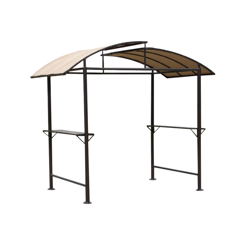 Außengrill Pavillon mit zwei Regalen und Haken