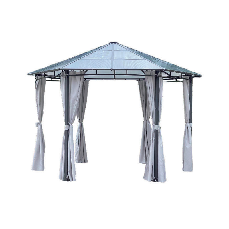Gartenaluminium Hardtop Pavillon mit Vorhängen