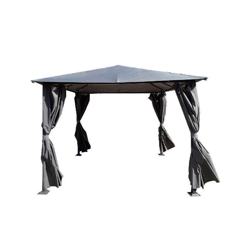 Outdoor -Metall -Terrasse Pavillon -Baldachin mit Vorhängen