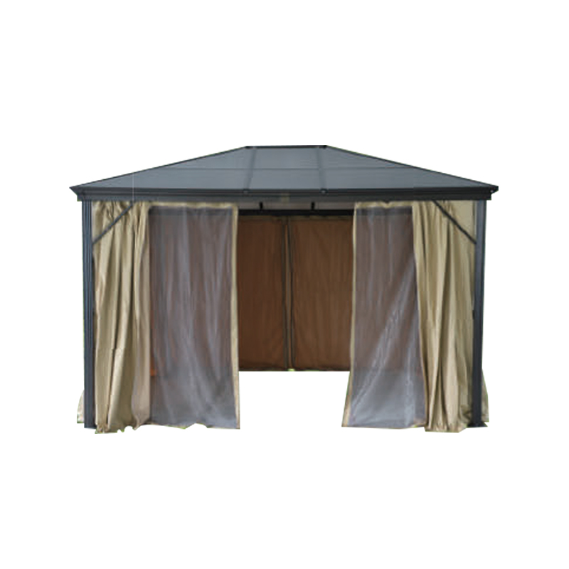 Hardtop -Pavillon im Freien mit Netzvorhängen